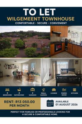 Simplex For Rent in Die Wilgers, Pretoria
