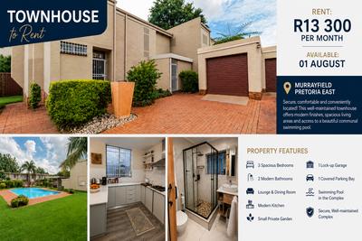 Townhouse For Rent in Murrayfield, Pretoria